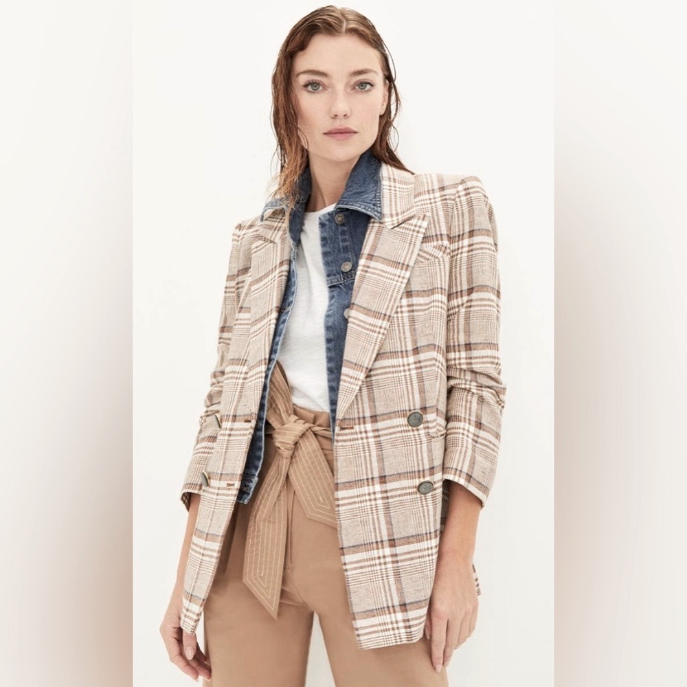 NWT Veronica Beard Viva Dickey Jacket - Khaki Multi - Sz 6 - Picture 5 of 7